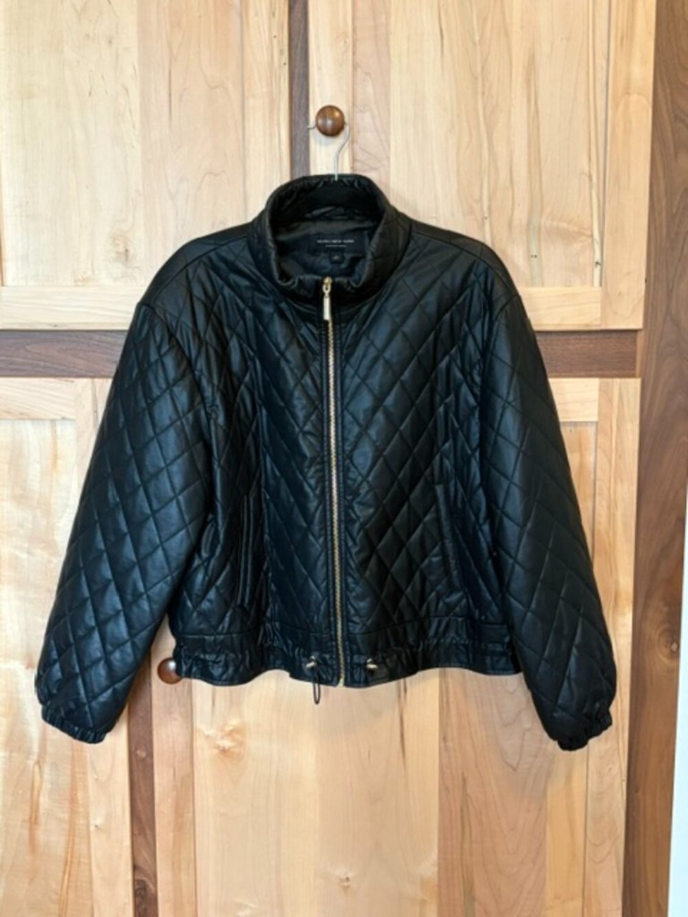 Marc New York by Andrew Marc Women's Black Quilted Bomber Jacket - size Large